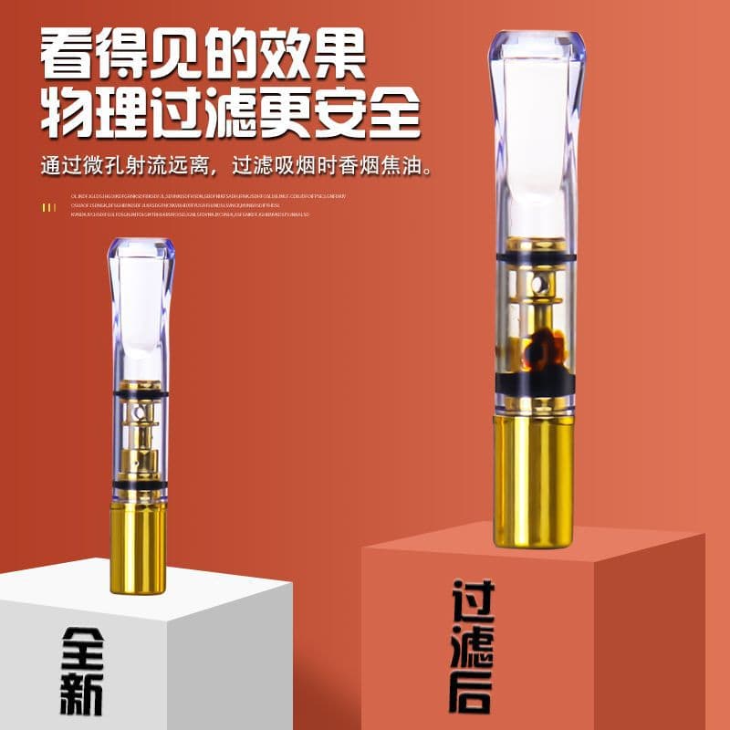 Premium Reusable Triple-Filter Cigarette Holder for Men, Coarse/Medium/Fine Washable Dual Health Filter