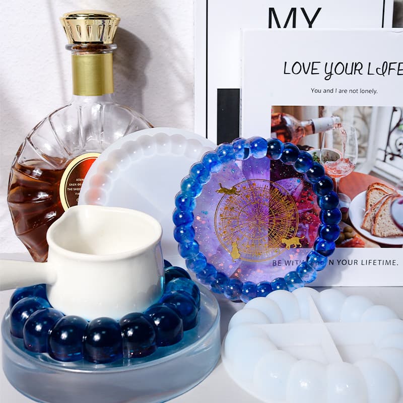 New Big Bubble Small Bubble Coaster Glue Mold Anti-Spill Storage Coaster Silicone Mold Amazon Hot Selling