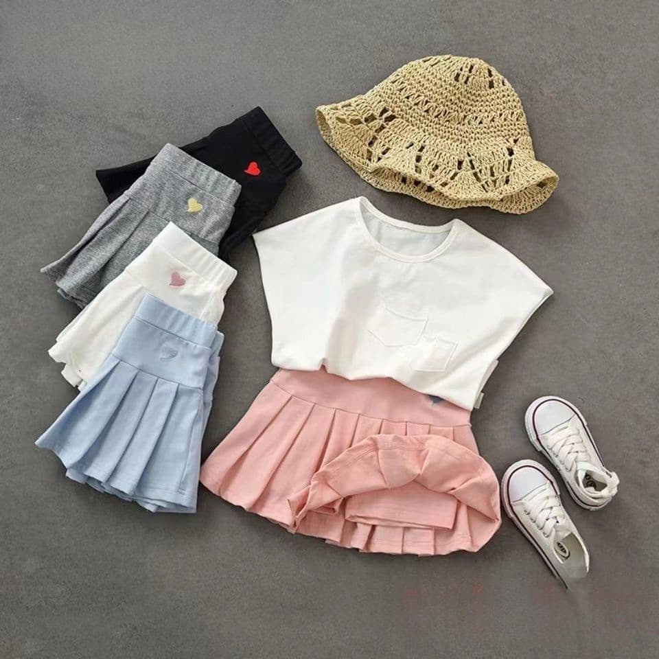 Girls Summer Pleated Skirt 2026 New Style Children Skirt Half Skirt Middle and Big Kids Trendy Student Short Skirt