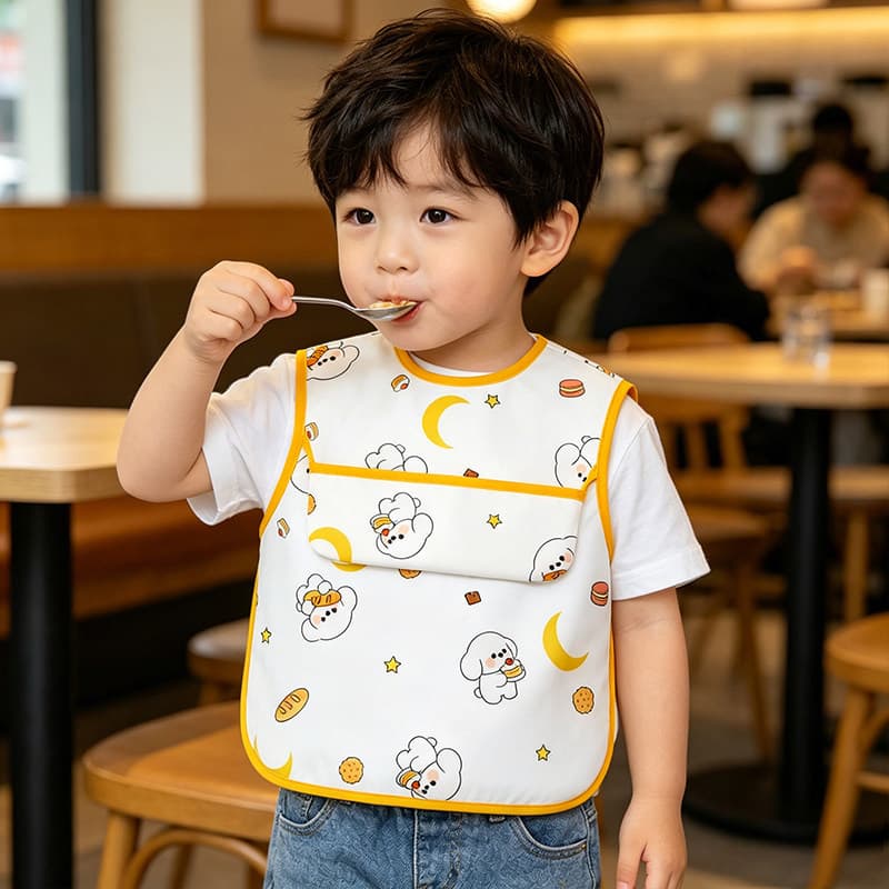 Sleeveless smock baby summer eating bib children's rice pocket waterproof anti-dirty baby food supplement kindergarten reverse dressing