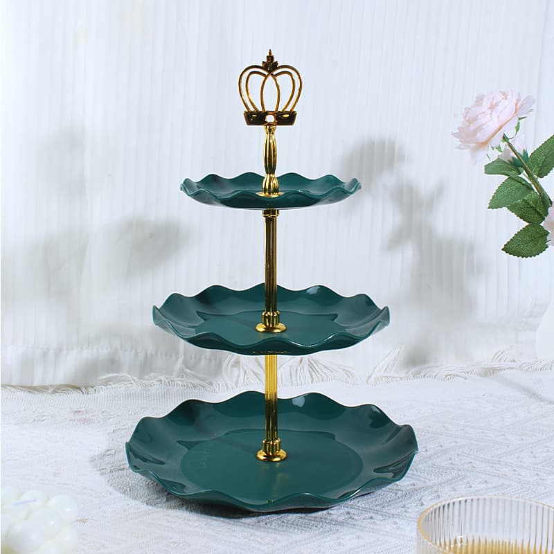 Light Luxury INS Fruit Plate Dessert Stand Three-Tier Cake Stand Snack Display Party Candy Plate Nut Plate