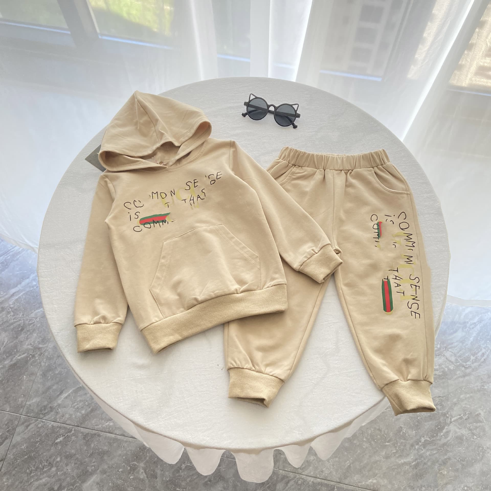 Boys Fashion Trendy Casual Long Sleeve Sports Hoodie Hooded Kids 2024 Autumn Winter New Style Big and Little Boys Handsome Set