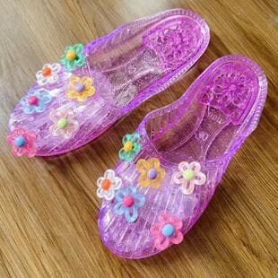 Crystal Flat Sandals Transparent Semi-Slippers Jelly Soft Sole 2025 Closed-Toe Women's Shoes