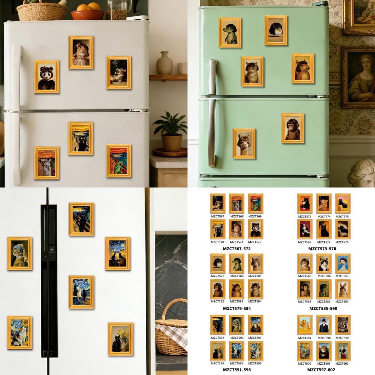 MZCT567-602 Amazon Hot Selling Fun and Quirky 3D Wooden Magnetic Sticker Home Decorative Photo Frame Fridge Magnet