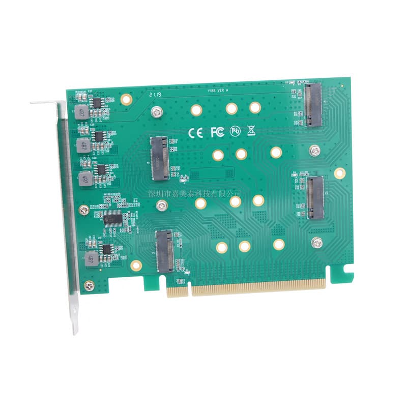 PCI-E 3.0 x16 split-to-4 NVMe M.2 SSD RAID card VROC multi-port adapter card