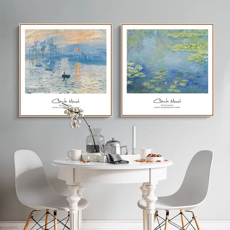 Monet World Famous Painting Dining Room Decorative Oil Painting Living Room Sofa Background Wall Art Bedroom Bedside Vintage Hanging Picture