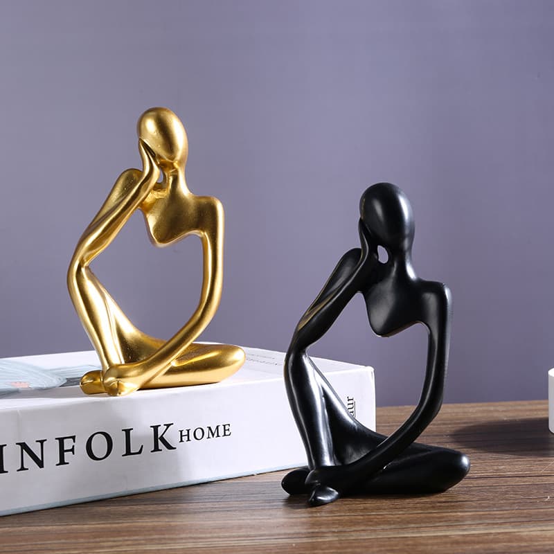 Nordic Style Left Thinking Right Thinking Abstract Figure Resin Craft Ornament Office Model Room Decoration Wholesale