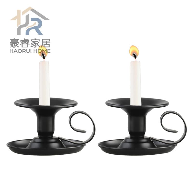Vintage Metal Candle Holder Iron Art Spray Painted Tea Cup Handheld Small Candle Container Base