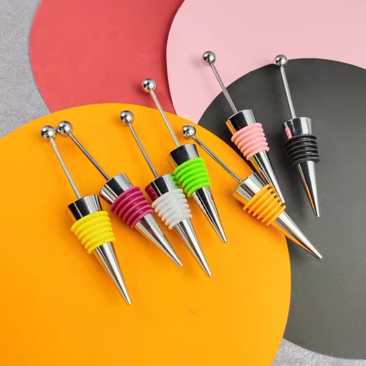 Wedding Champagne Silicone Wine Bottle Stopper DIY Beaded Wine Cork Modern Simple Style No Patent Modern Fashionable Beads