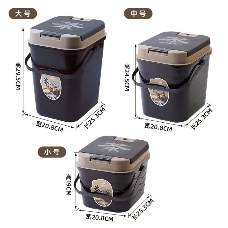 Tea Water Bucket, Tea Dregs Bucket, Wastewater Bucket, Tea Ceremony Accessories, Tea Tray/Drainage Board with Small Drainage and Trash Bin