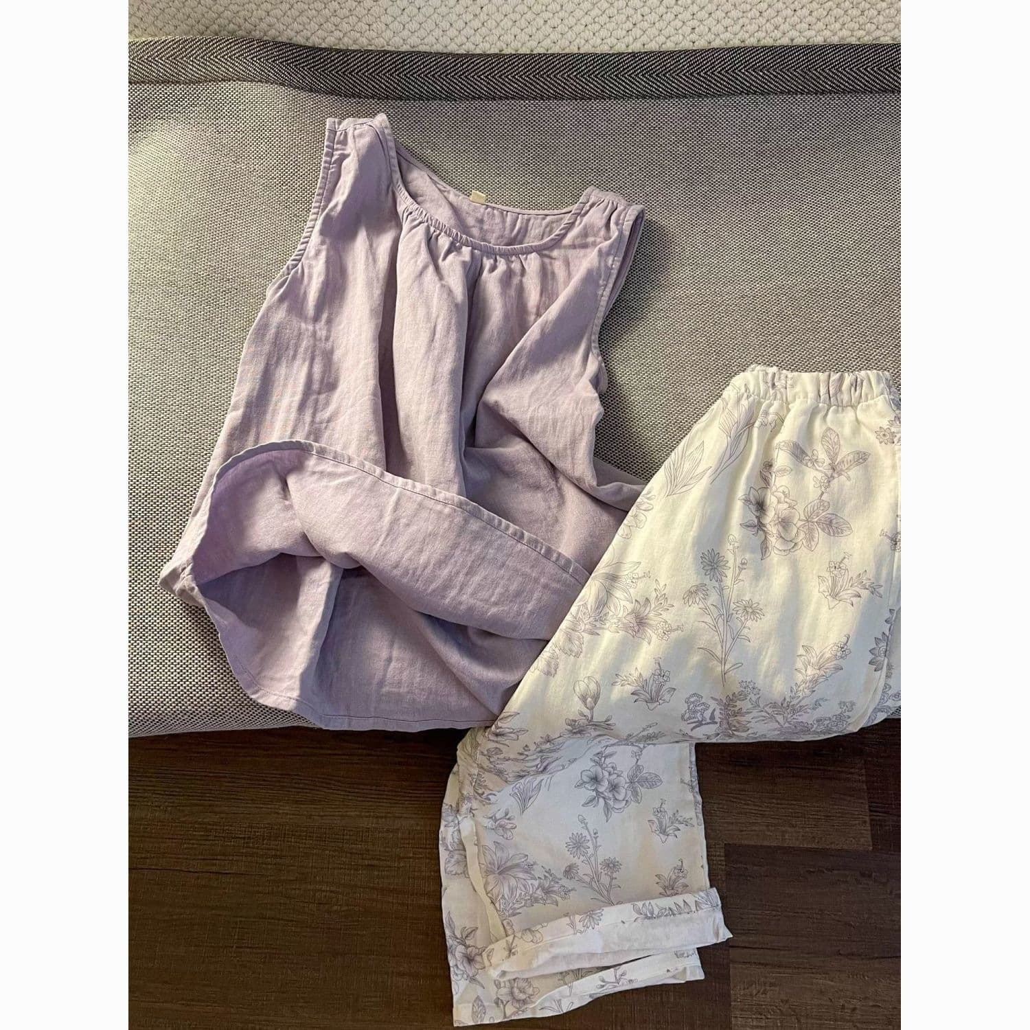 Premium Sleeveless Vest Sleepwear for Women Summer Thin with Padded Bra Floral Pants Loose Casual Lounge Set