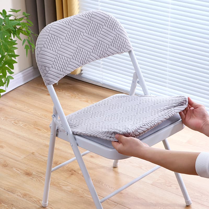 Thickened Elastic Seat Cushion Cover for Stacking Chairs, Office Conference Dust-Proof Chair Cover Set