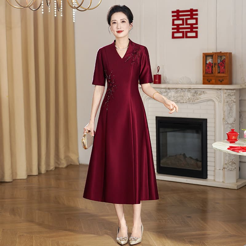 High-end happy mother-in-law wedding banquet dress 2026 new mother's wedding dress happy mother-in-law wedding banquet dress banquet dress dress