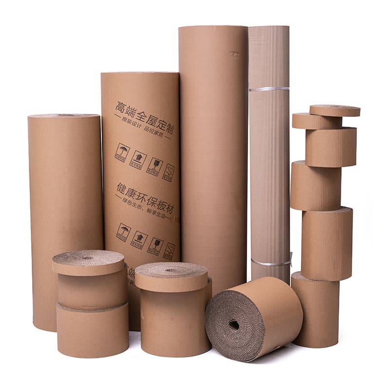 Packing Corrugated Paper Double-layer Corrugated Roll 1.2M*50M Kraft Corrugated Paper Roll Furniture Printed Paper