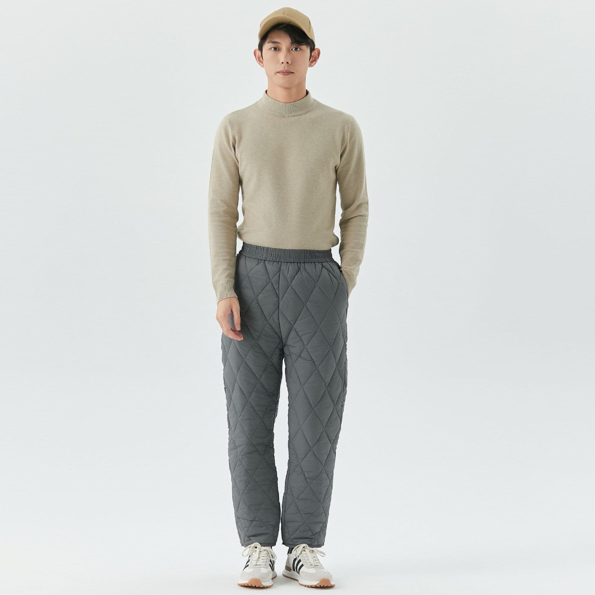 Factory wholesale men's mid-waist thick lightweight inner lining cotton pants men's large size young middle-aged warm cotton pants 2450