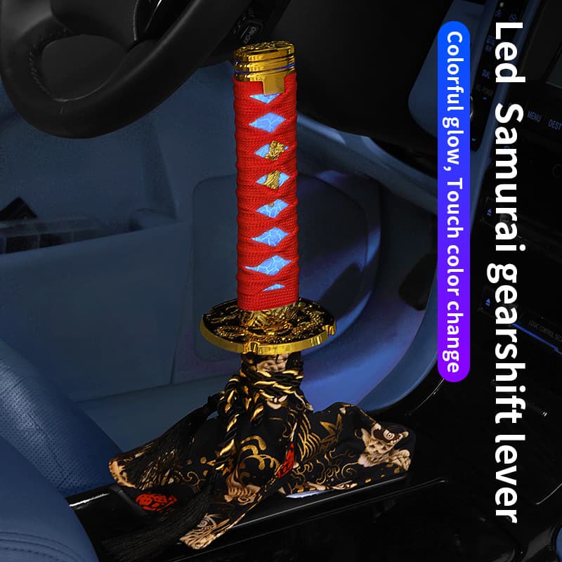 Cross-border Car Modification LED Samurai Gear Knob Manual Shift Knob Blade Handle Shift Lever Handball