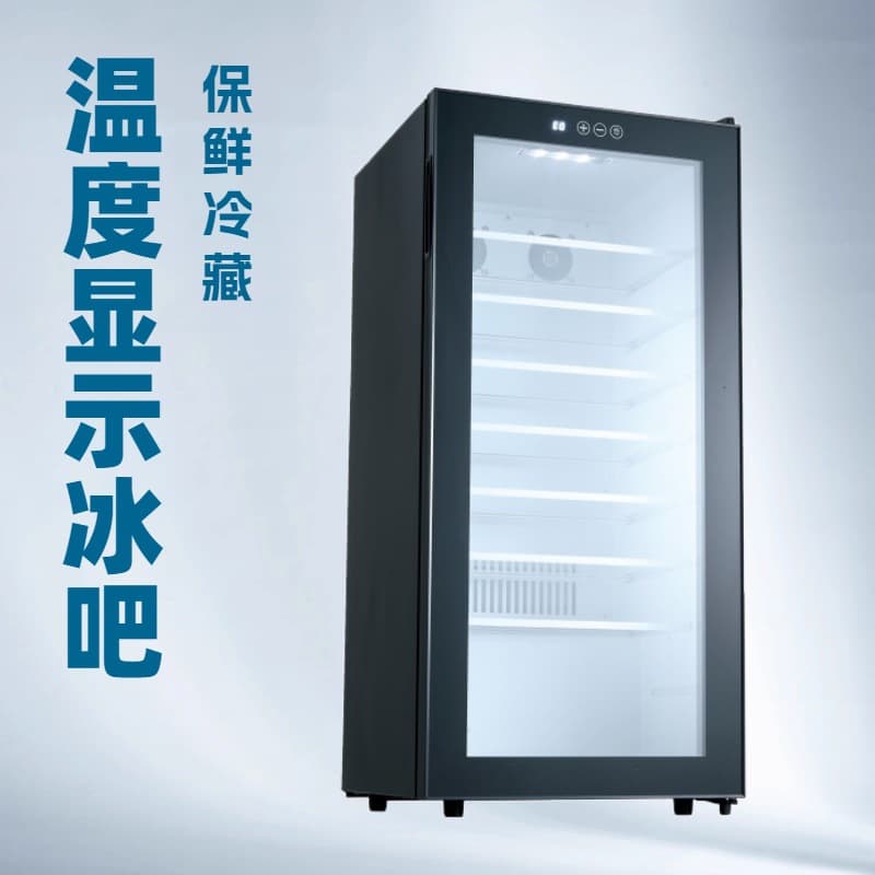 Small Refrigerator Beverage Cooler Compressor 50L Air-cooled Display Cabinet Transparent Mini Fridge for Cans