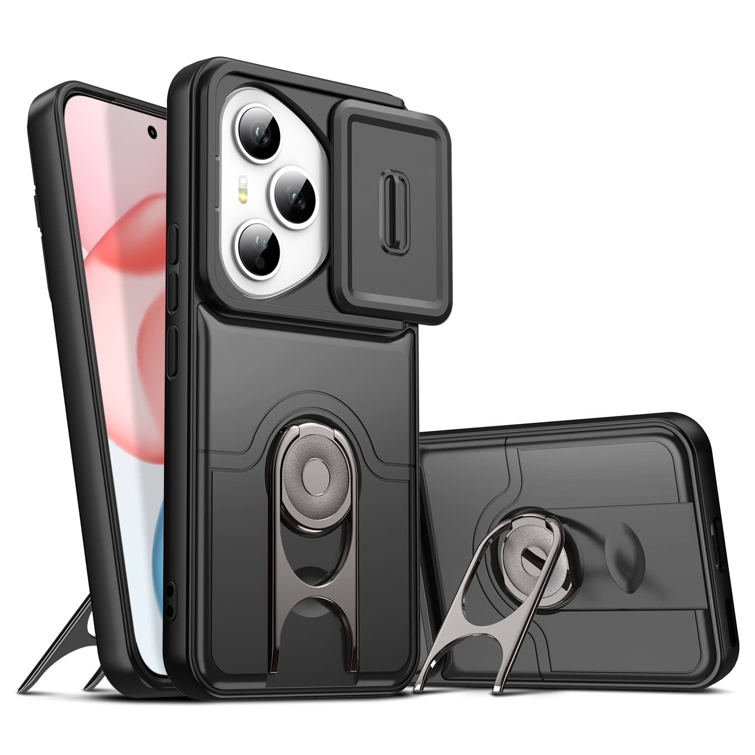 Compatible with Huawei Honor 600Pro Lintuo Window Bracket Phone Case, Honor 400 Shockproof, Honor 200 Protective Cover