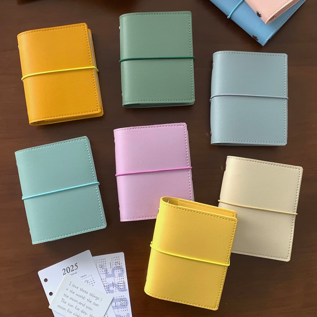 Original 18-Color M5 Refillable Cover, Mini PU Leather Notebook Pocket-Sized Bound Notebook with Strap