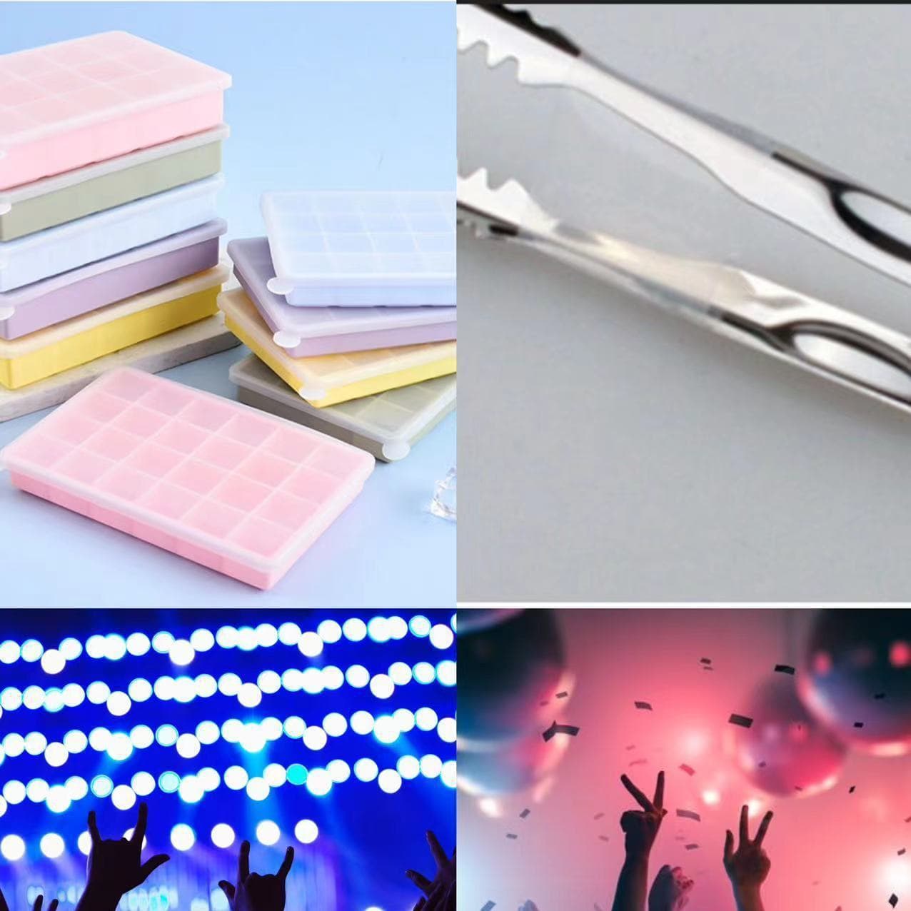 Cross-Border Hot Selling Silicone Ice Cube Tray Home Ice Mold Whiskey Ice Tray Square Ball Shape for Cold Drinks Ice Making Box