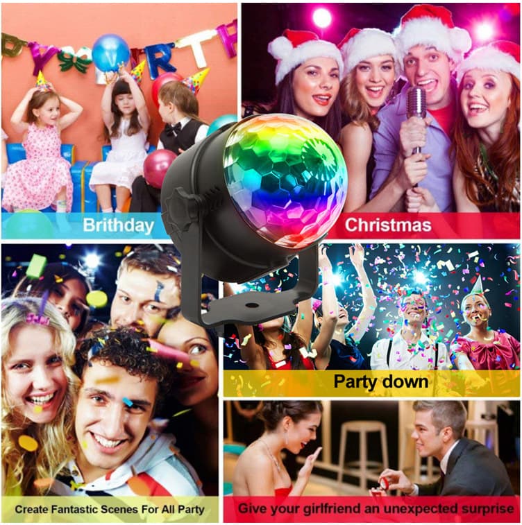 Cross-border Mini Magic Ball Light Projector Stage Water Ripple Light Colorful Rotating LED Suction Cup Magic Ball Ambient Light Starry Sky Light