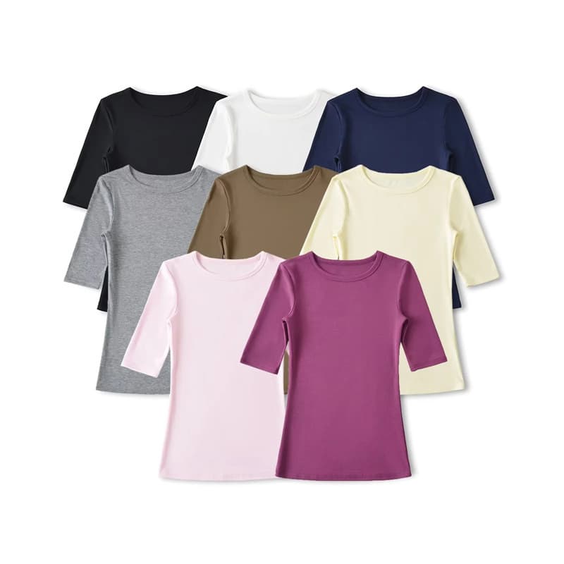 American Basic Regular Shoulder T-Shirt for Women Summer 2025 New Slim Fit Layering Top Short Sleeve