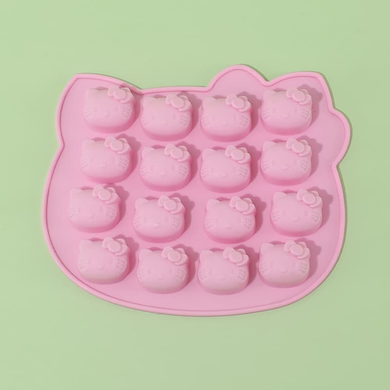 Silicone Cake Mold 16-Cavity KITTY Cat Chocolate Mold 16-Hole Silicone Soap Mold Baking Mold