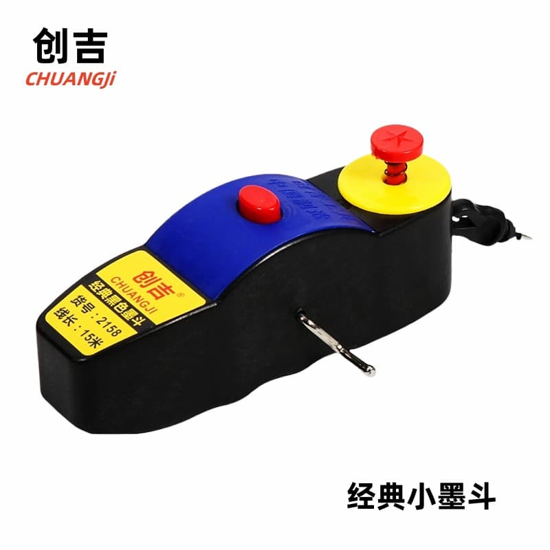 Manufacturer wholesale Chuangji hand-cranked plastic small ink reel marking instrument carpenter use no ink leakage one-person line snapping