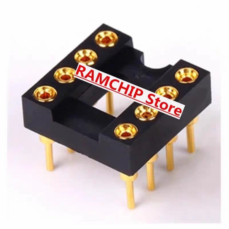 10pcs Gold-Plated IC Socket 8P Round Hole DIP-8 Socket Round Pin 8-Chip Socket Op-Amp Socket