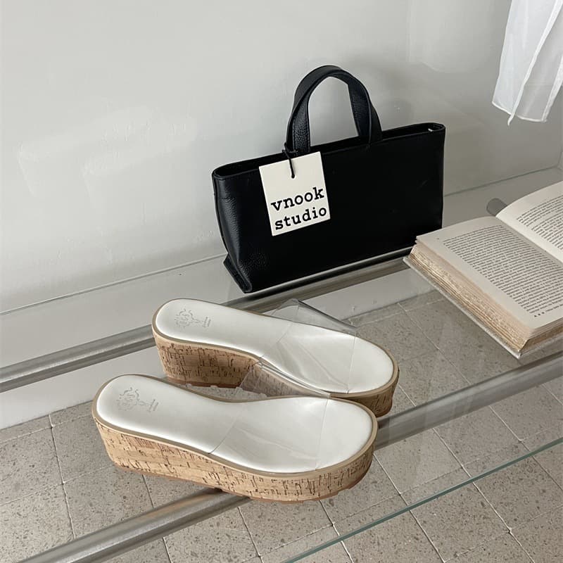 2026 High Heel Slide Sandals for Women Summer Outdoor Comfortable Thick Platform Wedge Transparent Fashionable Casual Sandals
