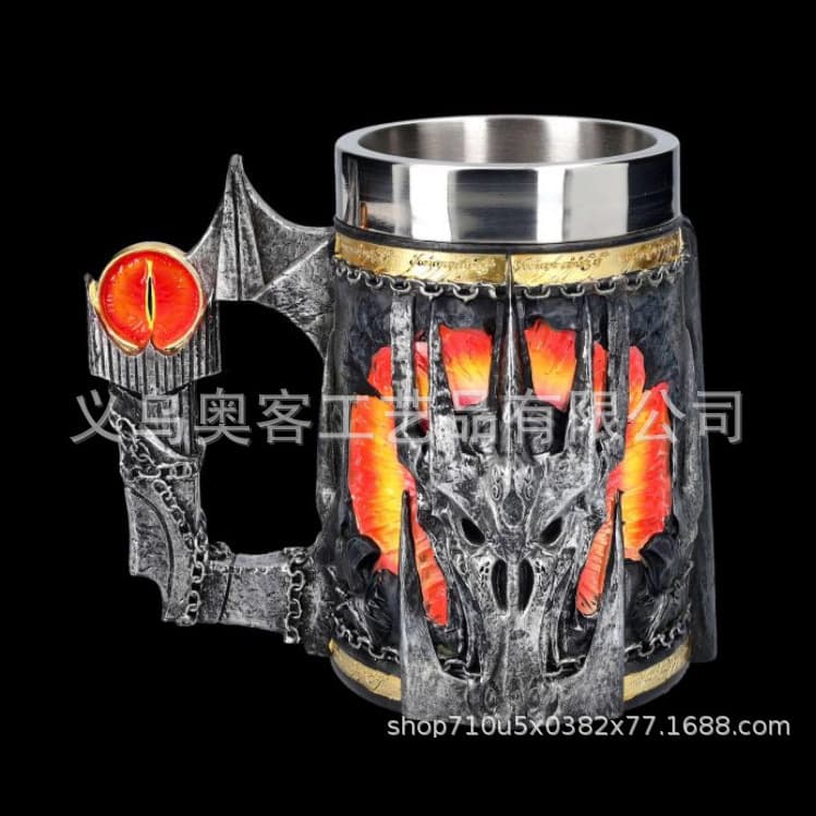 Step into the Lord of the Rings Beer Cup Creative Resin Stainless Steel Water Cup Large Capacity Lord of the Rings Peripheral Mark Coffee Cup