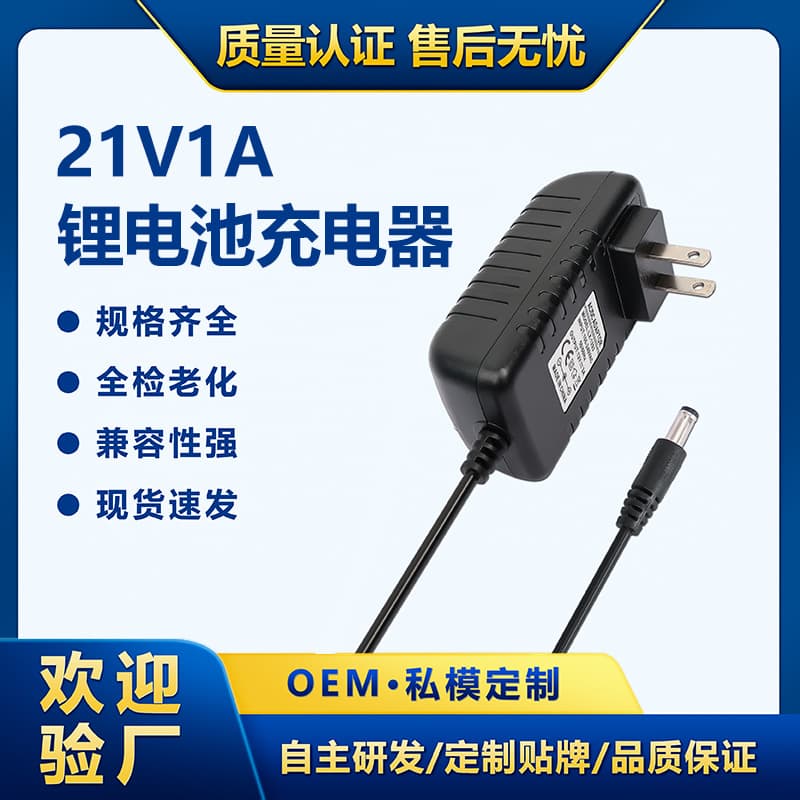 21V 1A Lithium Battery Charger 18650 Polymer Charger Massage Gun Charger 21V Power Adapter