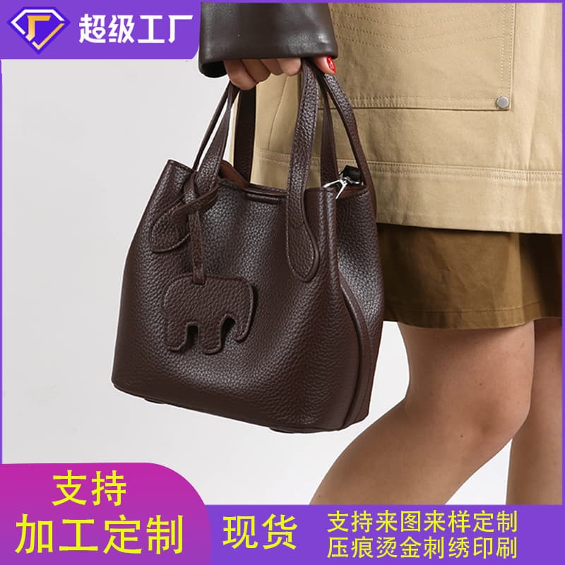 Elephant Bucket Crossbody Bag for Women, Premium Large Capacity New Style Commuter Bag with Detachable Pouch, Handheld Bucket Bag