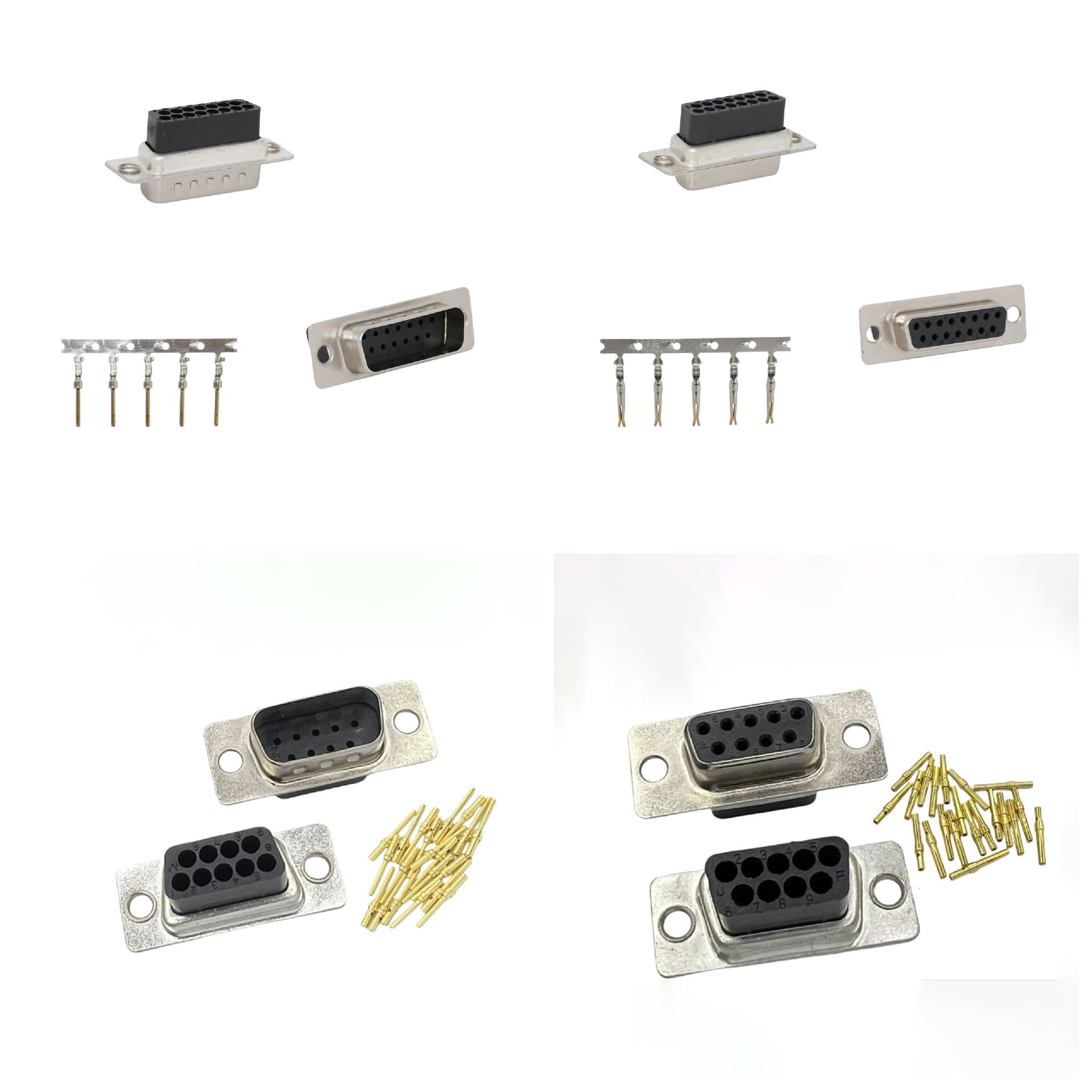 DB9 Male/Female Crimp RS232 Solderless DSUB9 Pin Terminal Through-Hole Shell Plug Punch-Down Type