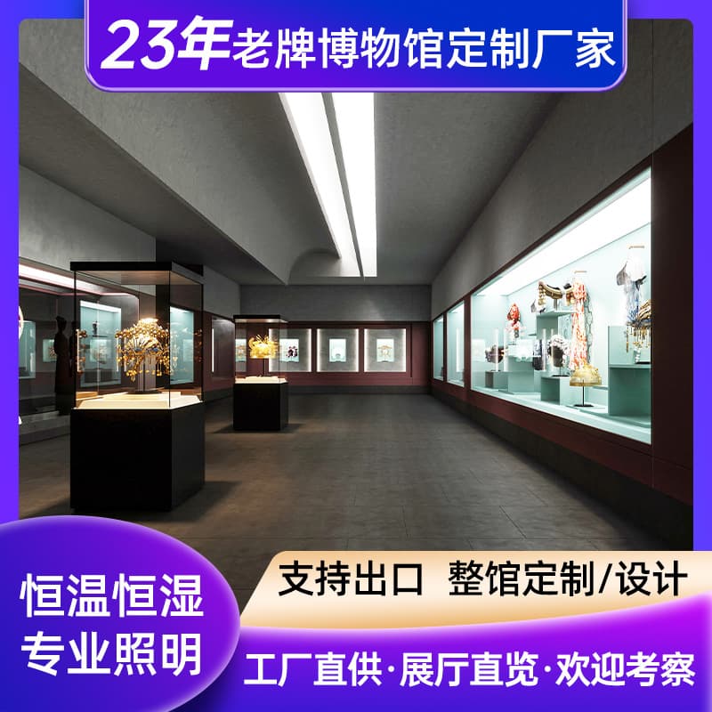 Museum Display Case Antique Porcelain Showcase Constant Temperature and Humidity Glass Exhibition Cabinet Custom Independent Cabinet