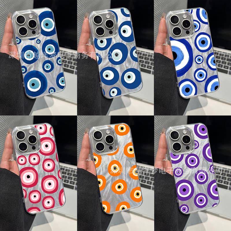 Cross-border Blue Eye iPhone 17 Pro Feather Case 16/15/14/13 Feather 12 Apple 11 Xs M7