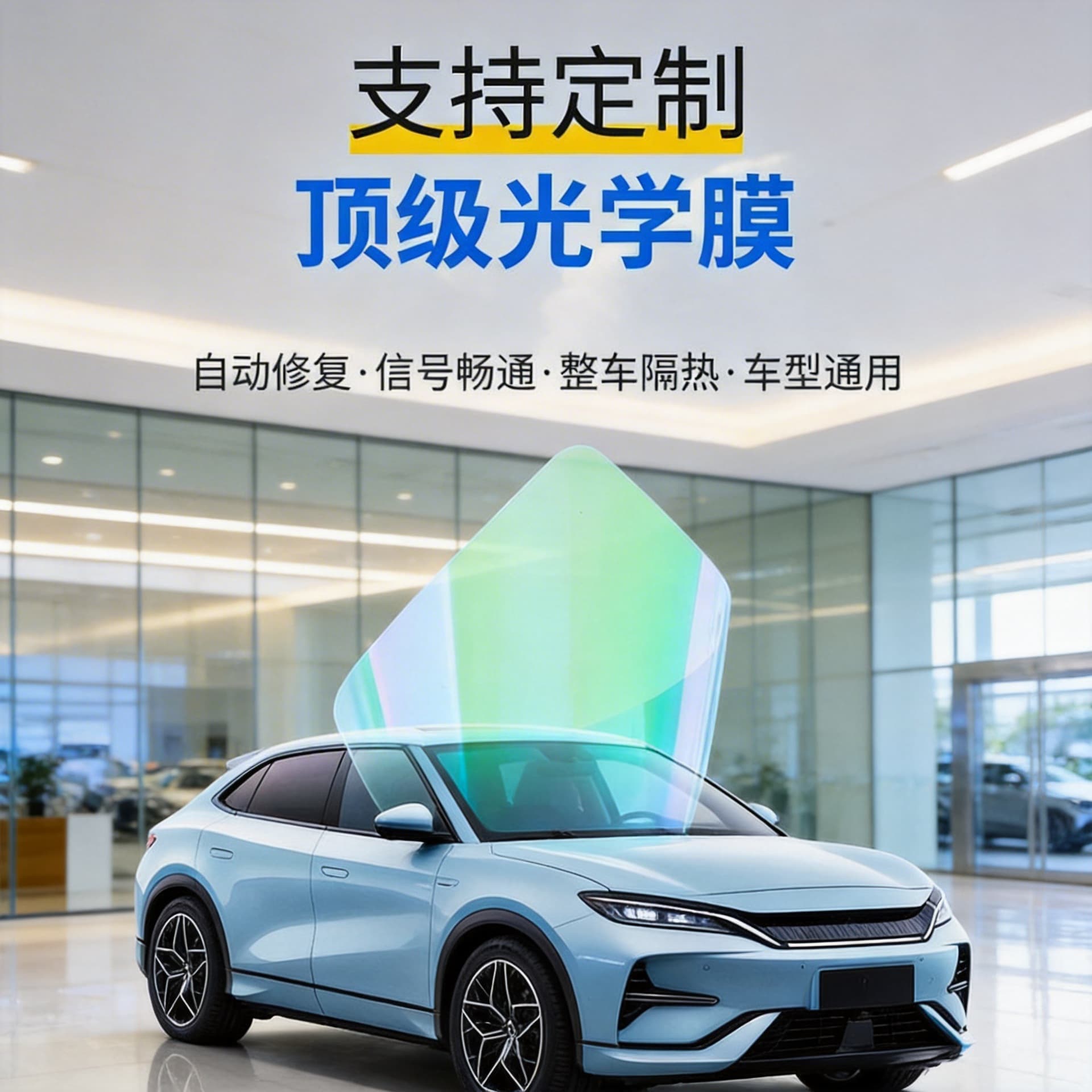 Automotive optical film explosion-proof nano ceramic high heat insulation front side shield imperial purple solar film rose ghost window film
