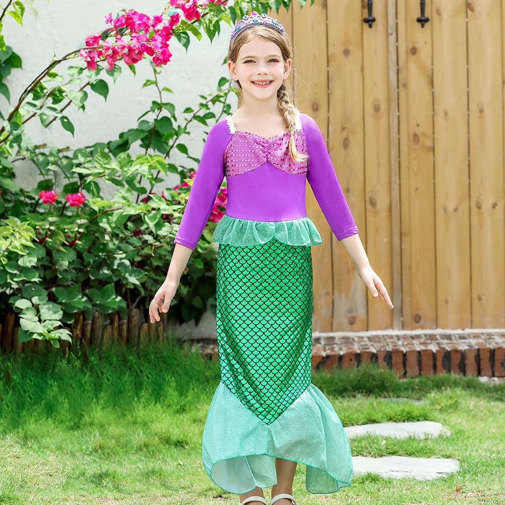 2020 Christmas children's mermaid princess dress girls spring and summer new baby fishtail dress prom dress