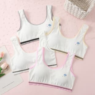 Cross-border Pre-teen Non-Cotton Girl Bra Anti-Show Through Vest for Developing Teens High School Students Big Kids