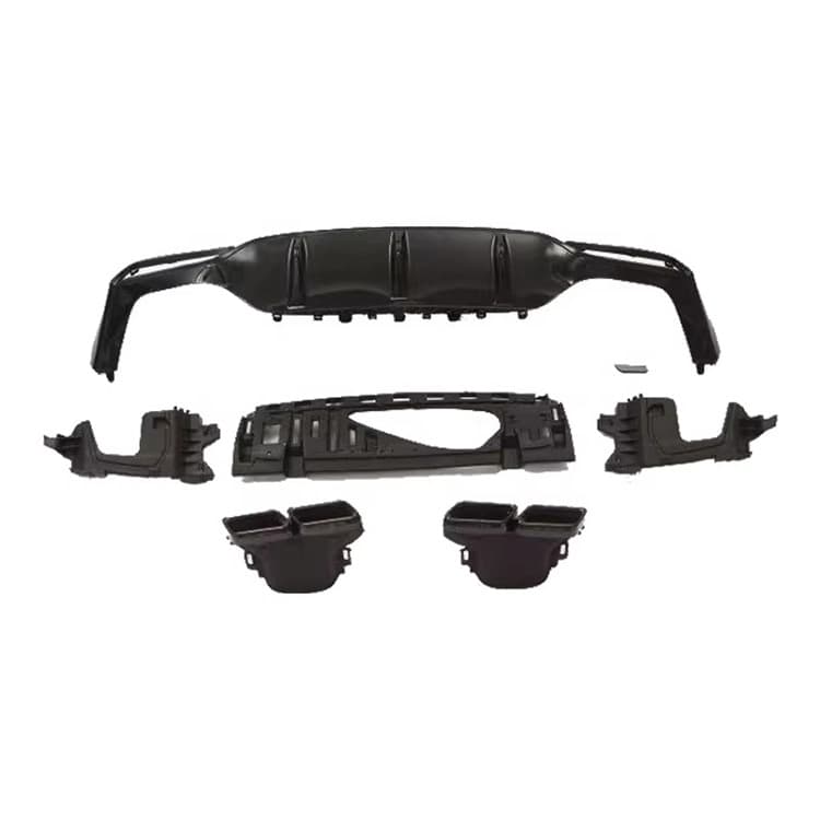 For 2016-2020 Mercedes-Benz E-Class W213 Facelift Pre-2017 E63 AMG Rear Bumper Diffuser Quad Exhaust Tips Small Body Kit