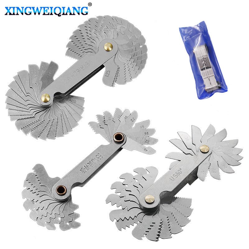 Thread template gauges, American, metric, and imperial thread gauges, measuring tools.