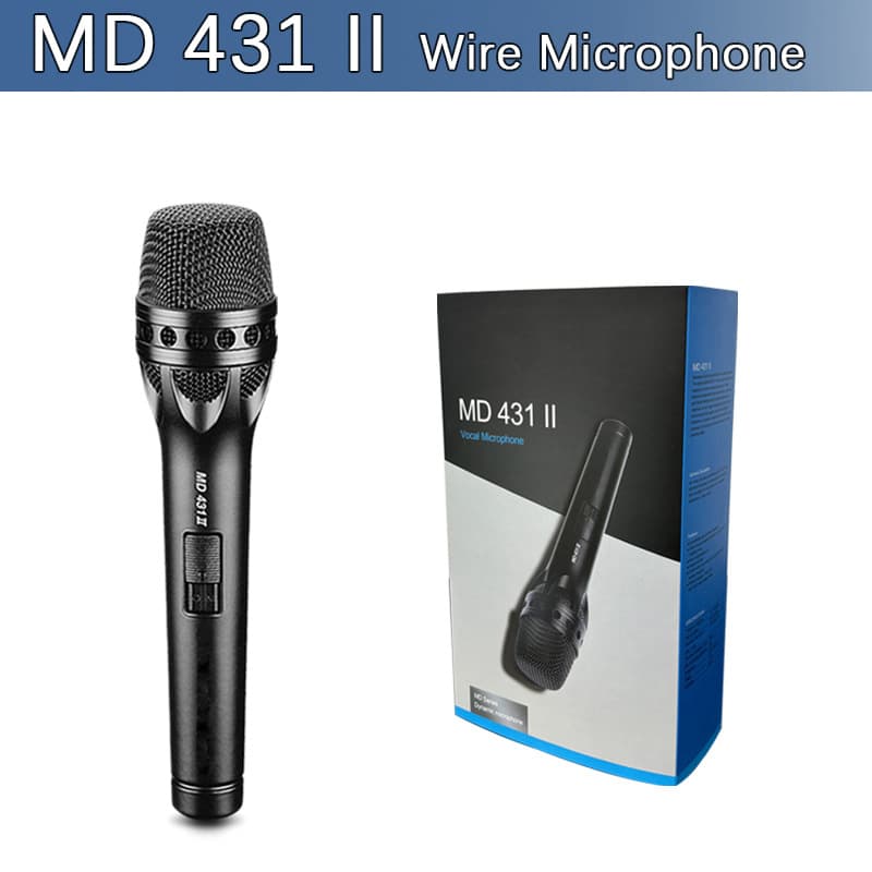 MD 431 II Professional KTV Stage Wired Microphone for Karaoke, Meetings, Singing, Handheld Speech Dynamic Mic