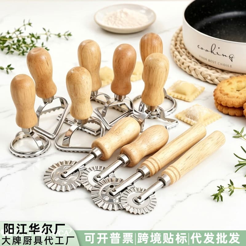 In-Stock Zinc Alloy Christmas Cookie Mold Cutter Roller Knife Christmas Mold Cookie Mold Baking Tool