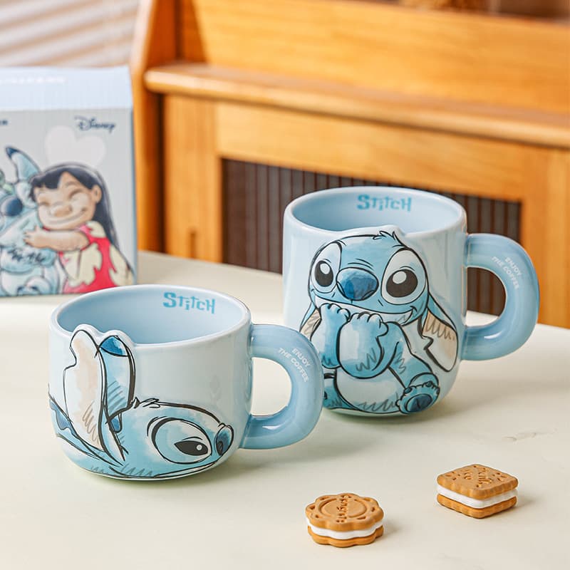 Disney Lilo & Stitch Embossed Ceramic Mug Tall Cartoon Gift Birthday Present Milk Coffee Cup