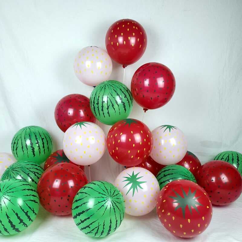 Watermelon Balloons 12-Inch Thickened Children's Toys Kindergarten Decoration Strawberry Shape Fruit Party Supplies Wholesale