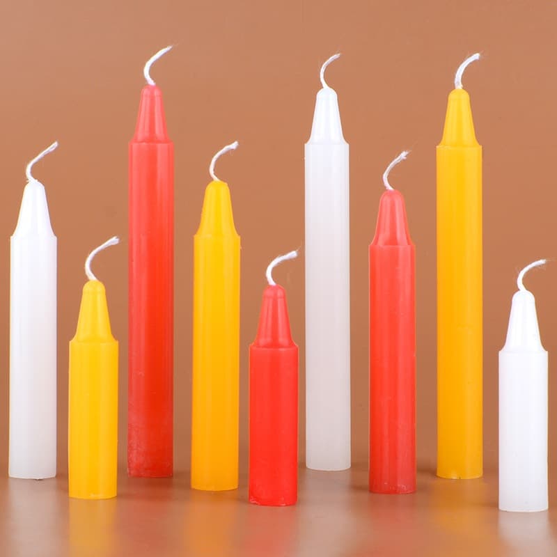 5cm Small Short 40-Minute Mini Red and White Candle Yellow Vintage Odorless Experimental Burning Wax Supply