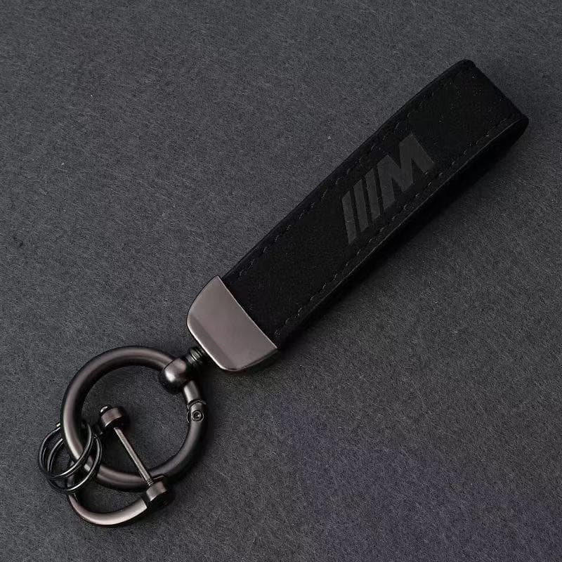 Suede Car Keychain with Car Logo Emblem, Premium Leather Keychain Accessory for Vehicles