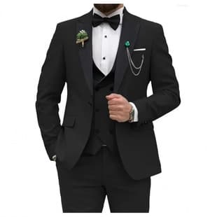 AliExpress Men's Business Suit Set for Hosts, Weddings, Slim Fit Three-Piece Suit for Foreign Trade Amazon