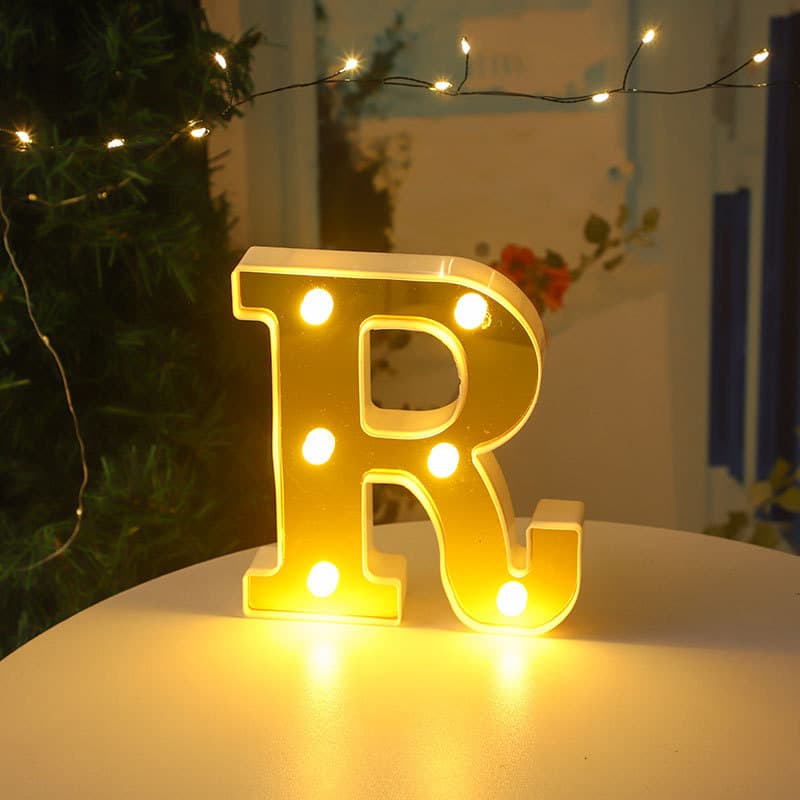Cross-border Gold Mirror LED Letter Light, English Alphabet Number Light for Romantic Surprise Proposal Scene Decoration