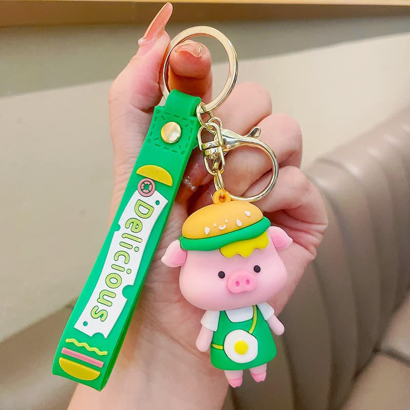Cute Cartoon Pig Keychain Pendant Ins Creative Couple Gift Wholesale Small Gift Accessory Jewelry Decoration Keyring